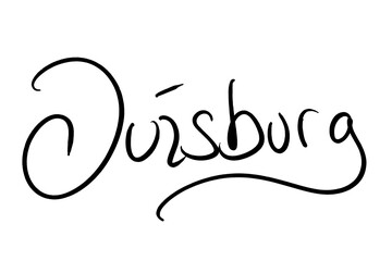 Fototapeta na wymiar Duisburg, handwritten black on white 
