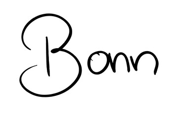 Bonn, handwritten black on white 