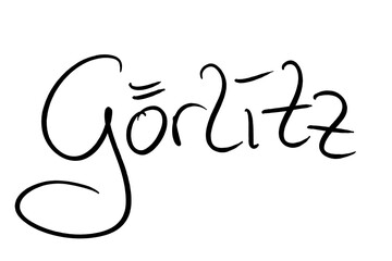 Görlitz, handwritten black on white 