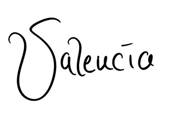 Valencia, handwritten black on white 