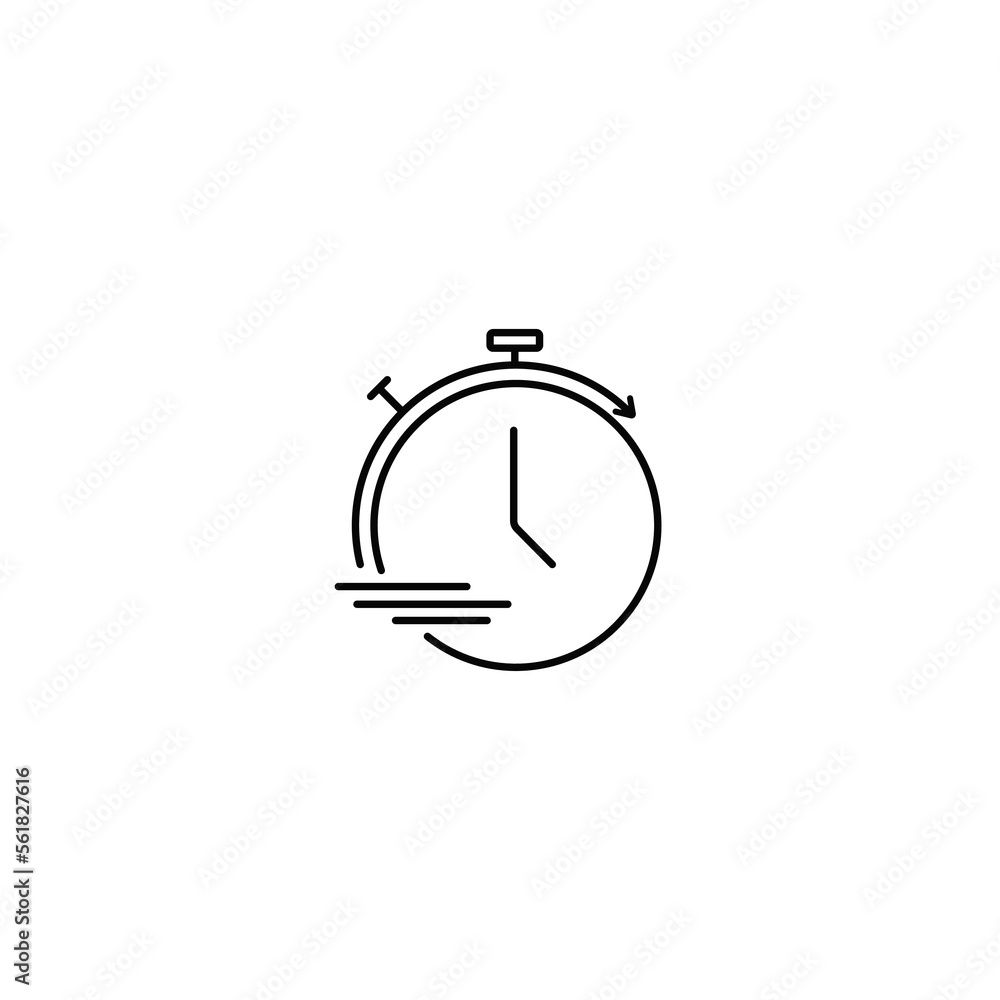 Poster time and clock line icons. vector linear icon set.
