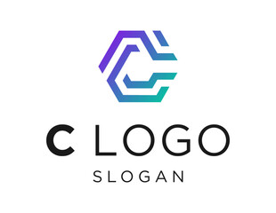 Logo design about C Letter on a white background. created using the CorelDraw application.