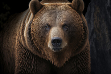 Obraz na płótnie Canvas brown bear in nature made by generative ai