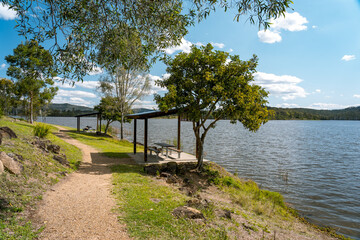 Barbecue and picnic area at lake Wyaralong, Queensland, Australia