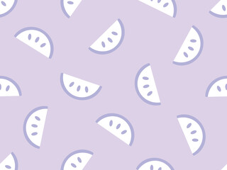 Purple pastel fruit watermelon doodle pattern