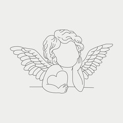 angel with heart vector
