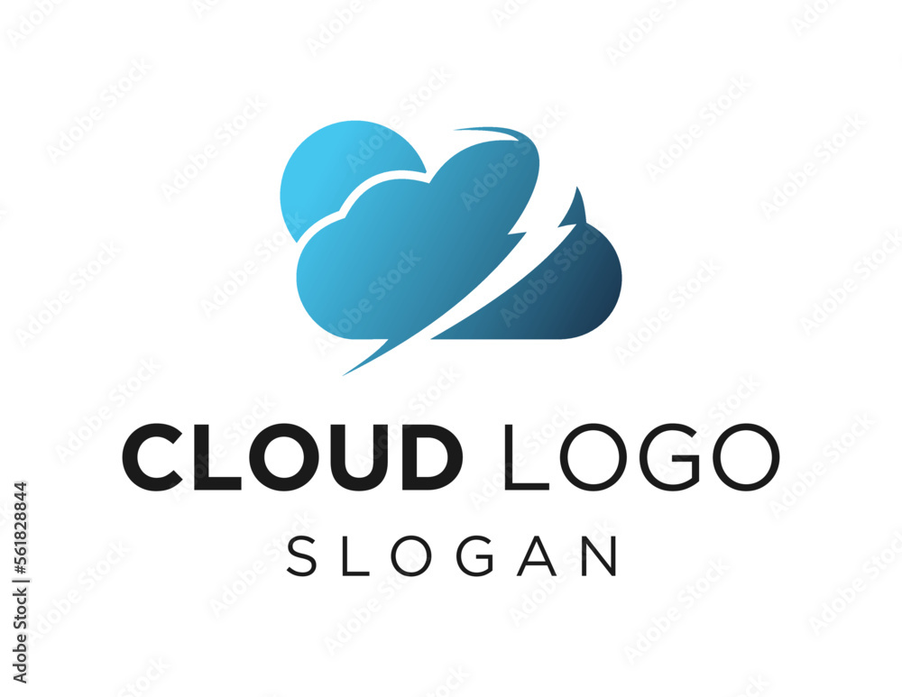 Poster logo design about cloud on a white background. created using the coreldraw application.