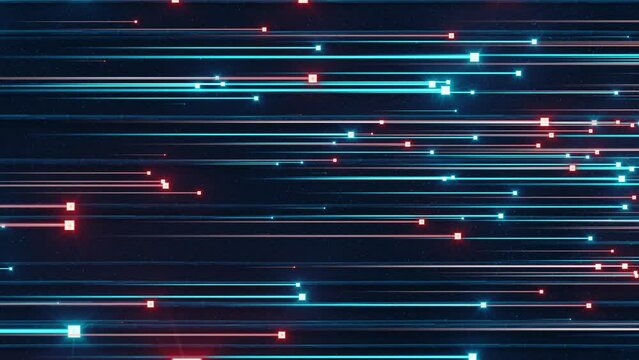 Abstract Technology Light Strokes Background/ 4k animation of abstract high technology background with glowing 3d light strokes with fast motion path trajectory following	
