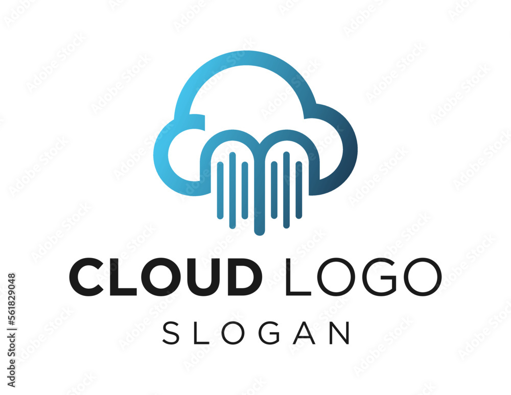 Poster logo design about cloud on a white background. created using the coreldraw application.