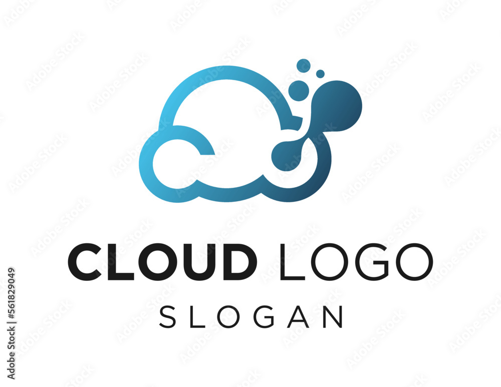 Poster logo design about cloud on a white background. created using the coreldraw application.