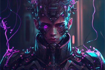 A portrait of a futuristic robot. Generative AI
