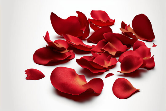 rose pedals on isolated white background made by generative ai