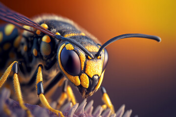 close up of a wasp made by generative ai