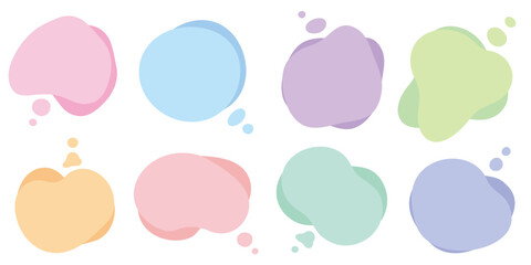 抽象的　フレーム  シンプル　カラフル　吹き出し　セット