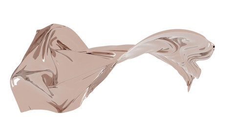 Abstract background of gold wavy silk or satin. 3d