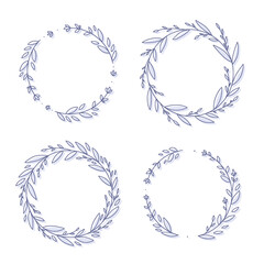 Floral wreath collection, hand drawn
