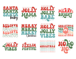 Merry Christmas lettering or Retro Christmas Bundle.