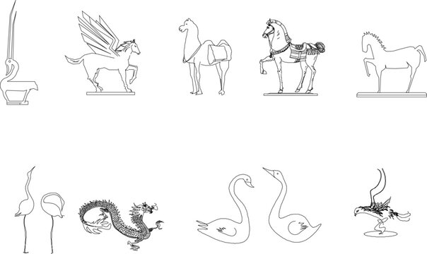 sketch vector illustration of an ancient mythological animal