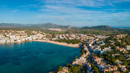 Obraz na płótnie Canvas Santa Ponsa, Mallorca from Drone, Aerial Photography, Beach