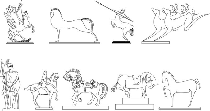 sketch vector illustration of ancient wartime ancient gods and goddesses of china
