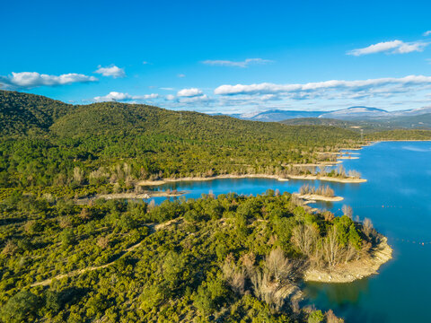 Lac de Saint Cassien, France. Drone Imagery, Aerial Photography