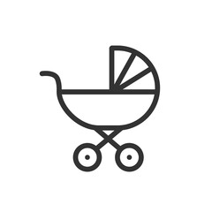 Baby stroller vector icon isolated on white background - 561834001