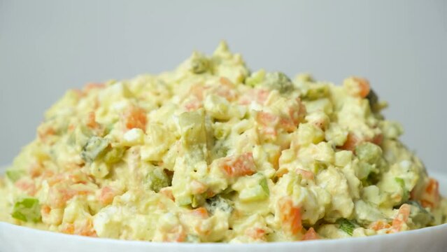 Olivier russian salad - a classic recipe with mayonnaise, an incredible taste, homemade recipe.