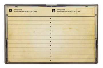 Vintage box for a compact cassette with copy space