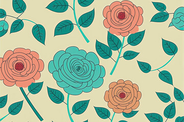 Watercolor Flowers On Paper Generative AI