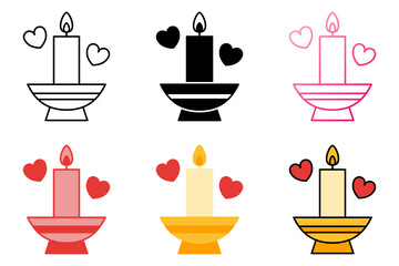 Candle in flat style isolated