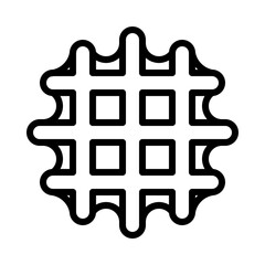 Waffle flat line icon. Outline sign for mobile concept and web design, store.