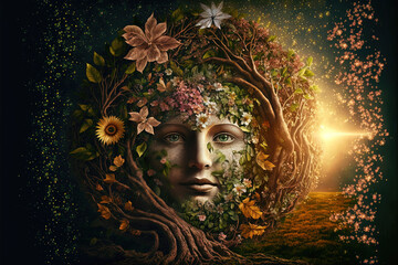 spring equinox. Generative AI picture.