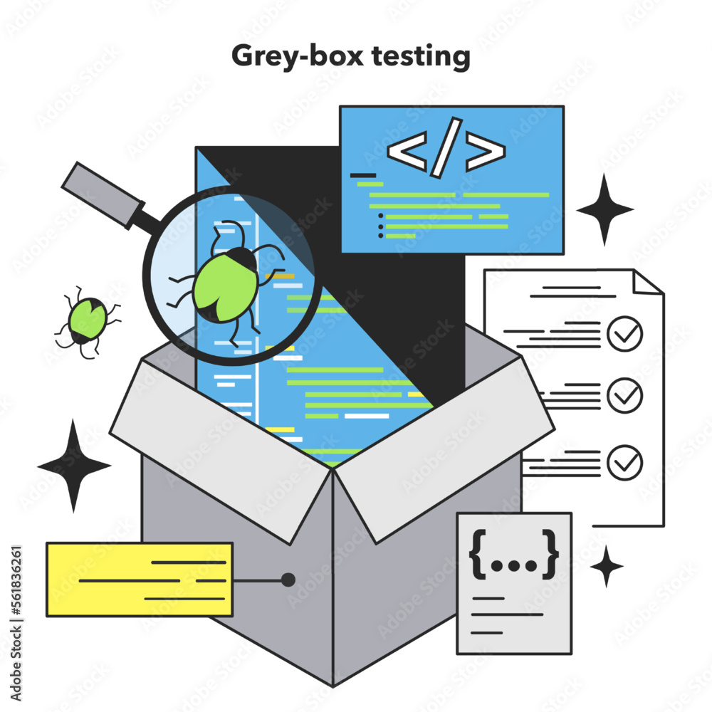 Poster grey box approach. software testing methodology. it specialist searching