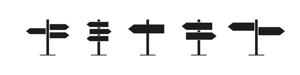 Sinpost icon. Signboard vector set. Sign direction. Sign board isolated seet on white background.