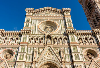 Fototapeta premium Cathedral of Saint Mary of the Flower (Cattedrale di Santa Maria del Fiore) or Duomo di Firenze, Florence, Italy