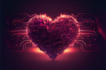 A heart-shaped Valentine's Day background. Generative AI