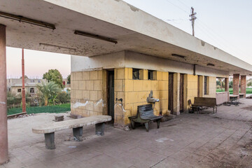 Crumbling village train stop in Egypt