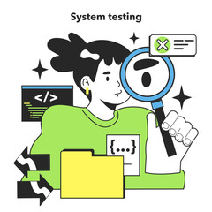 System testing level. Software testing methodology. IT specialist searching