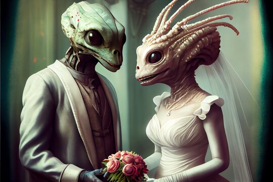 An alien wedding day.. Generative AI