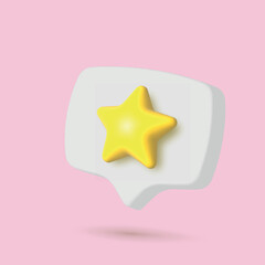 3d speech bubble with yellow star for online social communication on applications. Vector