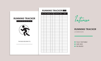 Running Tracker Log Book Kdp Interior Template