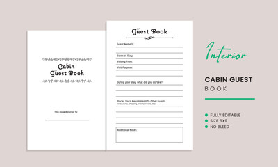 Cabin Guest Book Kdp Interior Template