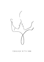 One Line art “Forever with you”