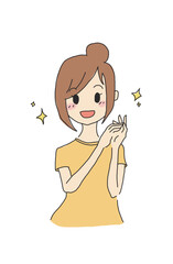 喜んでいる女性