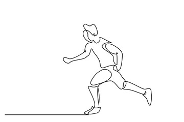 Fototapeta na wymiar boy young healthy running joy race athlete line art