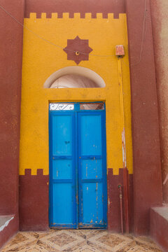 Colorful Nubian house near Aswan, Egypt