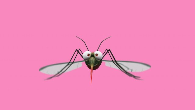 Fun 3D cartoon mosquito (with alpha channel included)