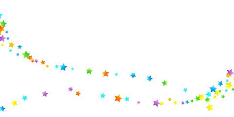 Rainbow Festive Confetti. Carnival Star Falling.