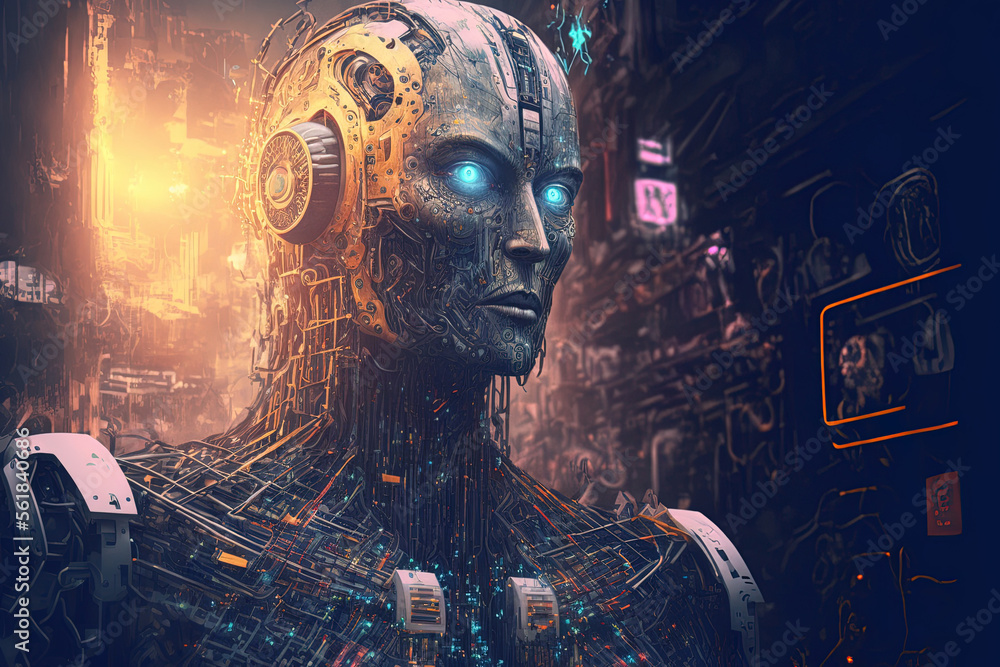 Poster concept of artificial intelligence (ai). generative ai