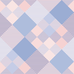 Seamless tartan plaid pattern in blue and pink tone.